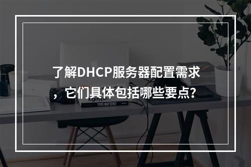 了解DHCP服务器配置需求,它们具体包括哪些要点?