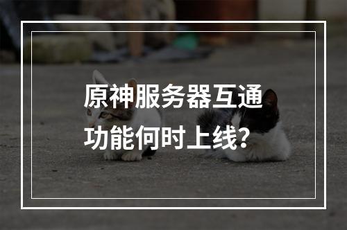 原神服务器互通功能何时上线?
