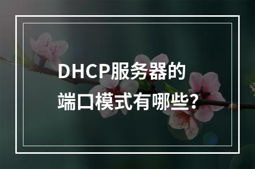 DHCP服务器的端口模式有哪些?
