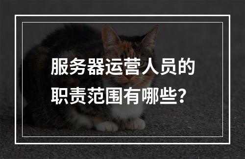 服务器运营人员的职责范围有哪些?