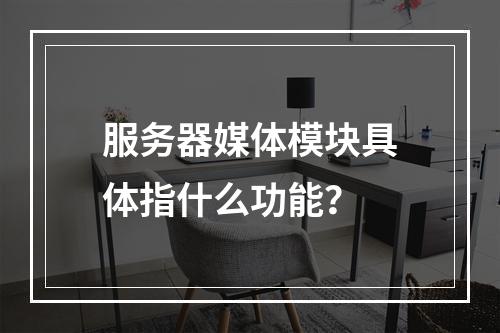 服务器媒体模块具体指什么功能?