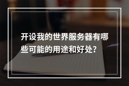 开设我的世界服务器有哪些可能的用途和好处?