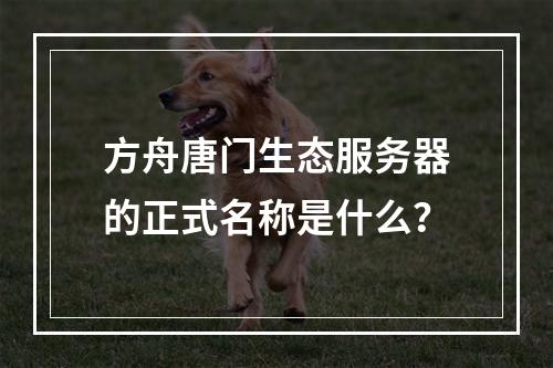方舟唐门生态服务器的正式名称是什么?