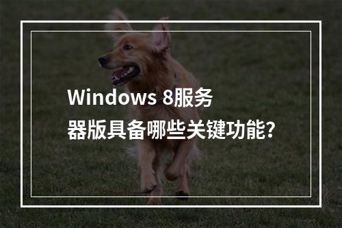 Windows 8服务器版具备哪些关键功能?