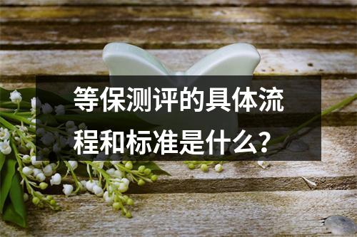 等保测评的具体流程和标准是什么?