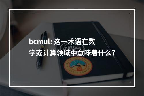 bcmul: 这一术语在数学或计算领域中意味着什么?