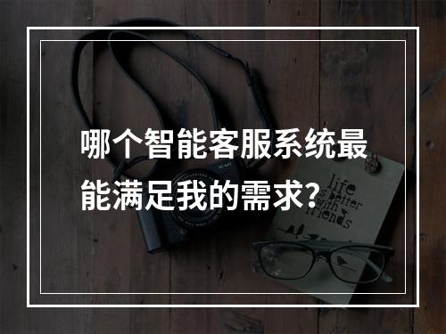 哪个智能客服系统最能满足我的需求?
