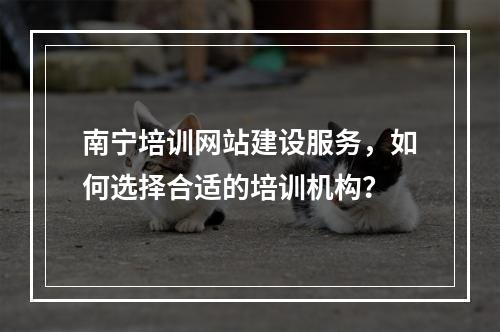 南宁培训网站建设服务,如何选择合适的培训机构?