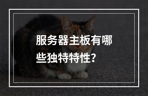 服务器主板有哪些独特特性?