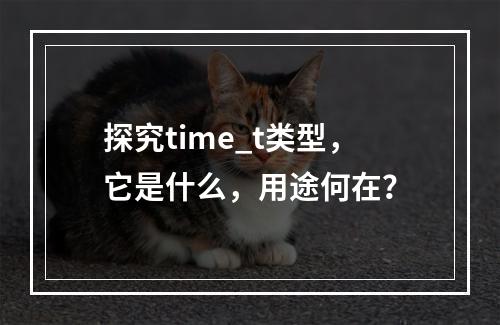 探究time_t类型,它是什么,用途何在?