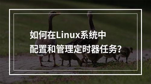 如何在Linux系统中配置和管理定时器任务?