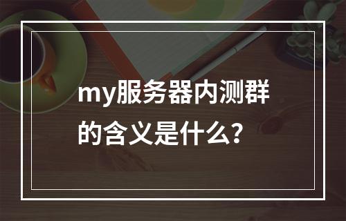 my服务器内测群的含义是什么?