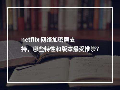 netflix 网络加密层支持,哪些特性和版本最受推崇?