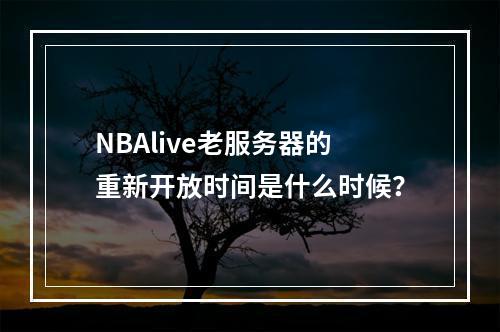 NBAlive老服务器的重新开放时间是什么时候?