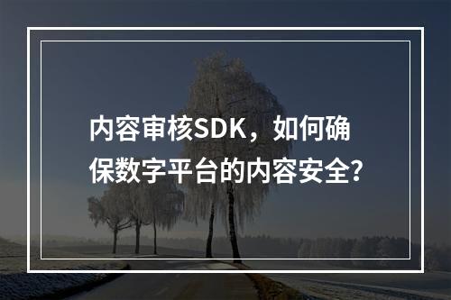 内容审核SDK,如何确保数字平台的内容安全?