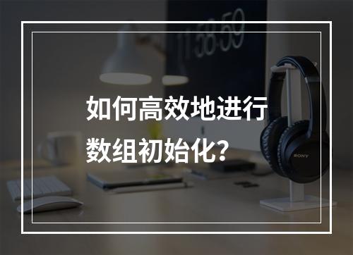 如何高效地进行数组初始化?