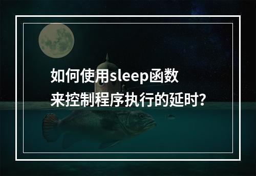 如何使用sleep函数来控制程序执行的延时?