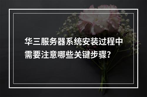 华三服务器系统安装过程中需要注意哪些关键步骤?