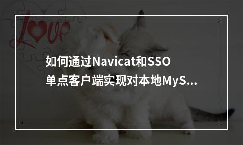 如何通过Navicat和SSO单点客户端实现对本地MySQL数据库的安全连接与运维?