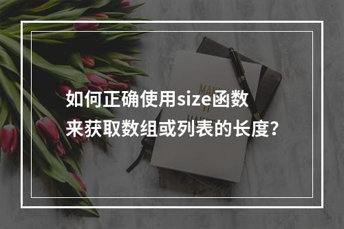 如何正确使用size函数来获取数组或列表的长度?