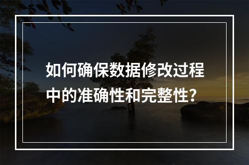如何确保数据修改过程中的准确性和完整性?
