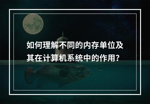 如何理解不同的内存单位及其在计算机系统中的作用?