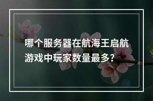 哪个服务器在航海王启航游戏中玩家数量最多?