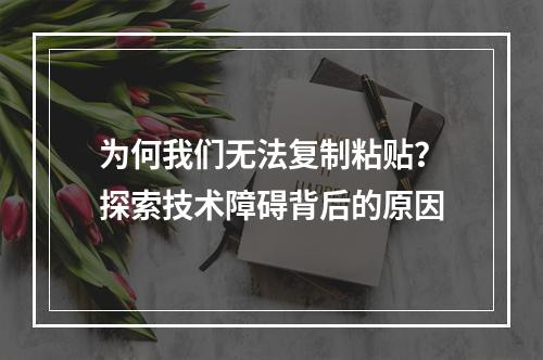 为何我们无法复制粘贴?探索技术障碍背后的原因