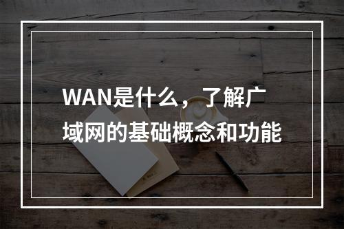 WAN是什么,了解广域网的基础概念和功能