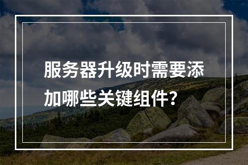 服务器升级时需要添加哪些关键组件?