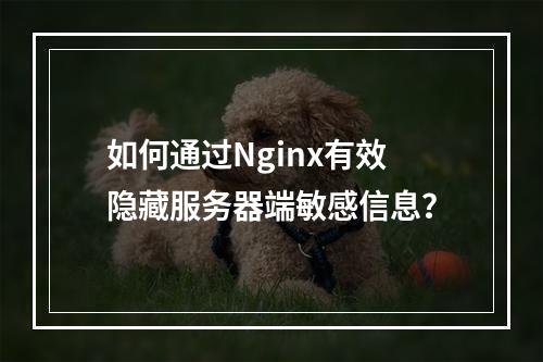 如何通过Nginx有效隐藏服务器端敏感信息?