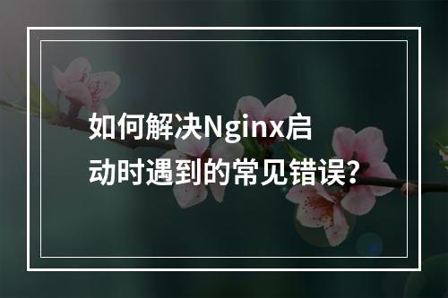 如何解决Nginx启动时遇到的常见错误?