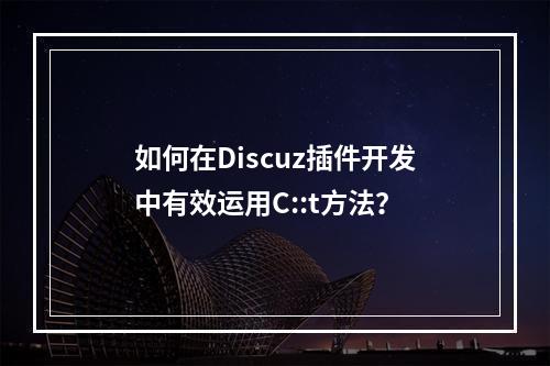如何在Discuz插件开发中有效运用C::t方法?
