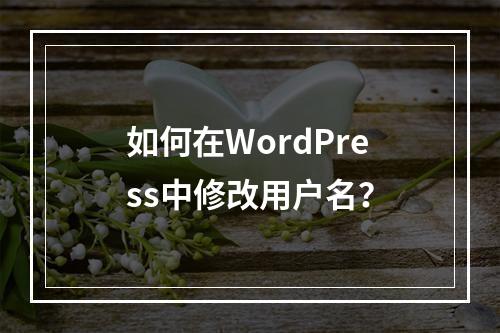 如何在WordPress中修改用户名?