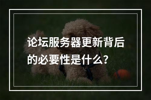 论坛服务器更新背后的必要性是什么?