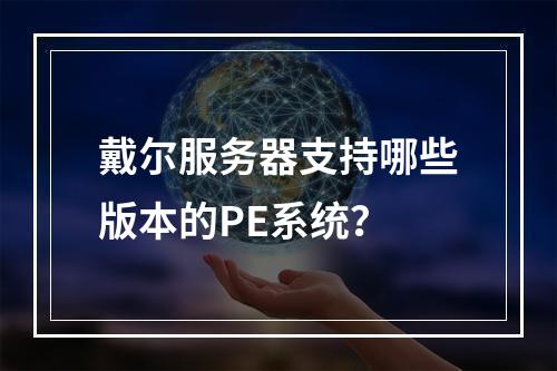戴尔服务器支持哪些版本的PE系统?