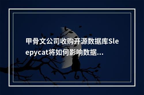 甲骨文公司收购开源数据库Sleepycat将如何影响数据库市场?