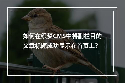 如何在织梦CMS中将副栏目的文章标题成功显示在首页上?