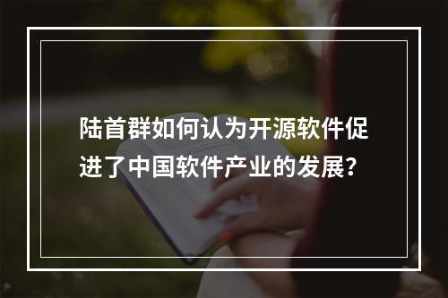 陆首群如何认为开源软件促进了中国软件产业的发展?