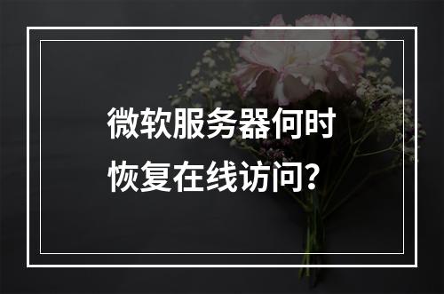 微软服务器何时恢复在线访问?