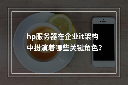 hp服务器在企业it架构中扮演着哪些关键角色?