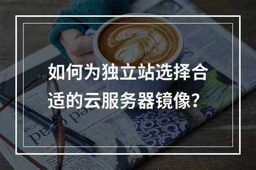 如何为独立站选择合适的云服务器镜像?