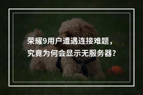 荣耀9用户遭遇连接难题,究竟为何会显示无服务器?