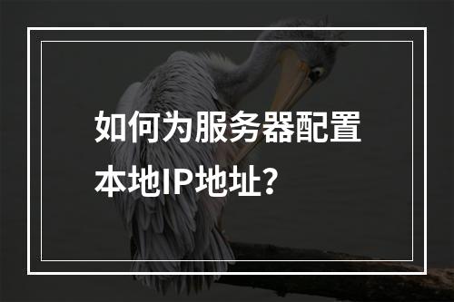 如何为服务器配置本地IP地址?