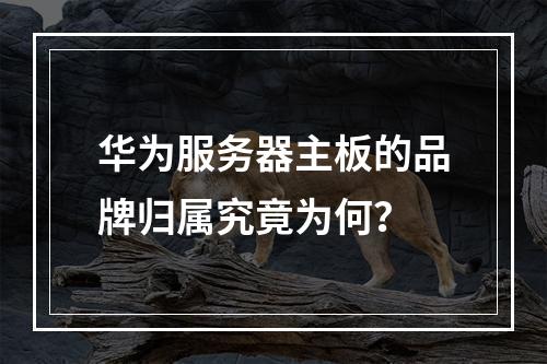 华为服务器主板的品牌归属究竟为何?