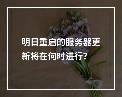 明日重启的服务器更新将在何时进行?