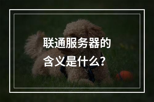 联通服务器的含义是什么?