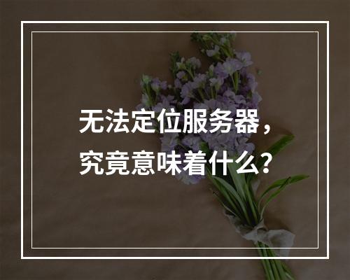 无法定位服务器,究竟意味着什么?