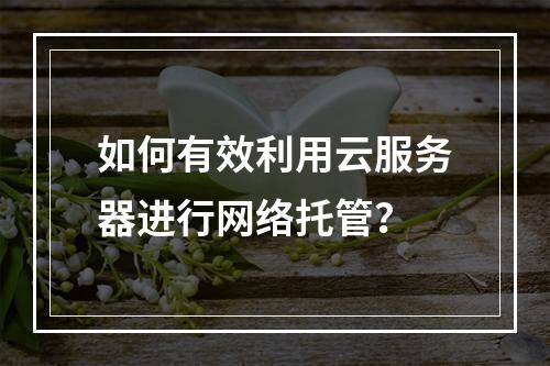 如何有效利用云服务器进行网络托管?