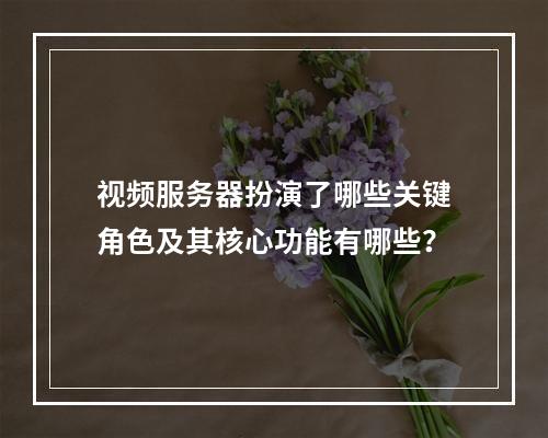 视频服务器扮演了哪些关键角色及其核心功能有哪些?